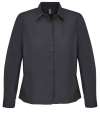 04771 Bailey Lds SOL'S Ladies Bailey Long Sleeve Poplin Shirt Black colour image